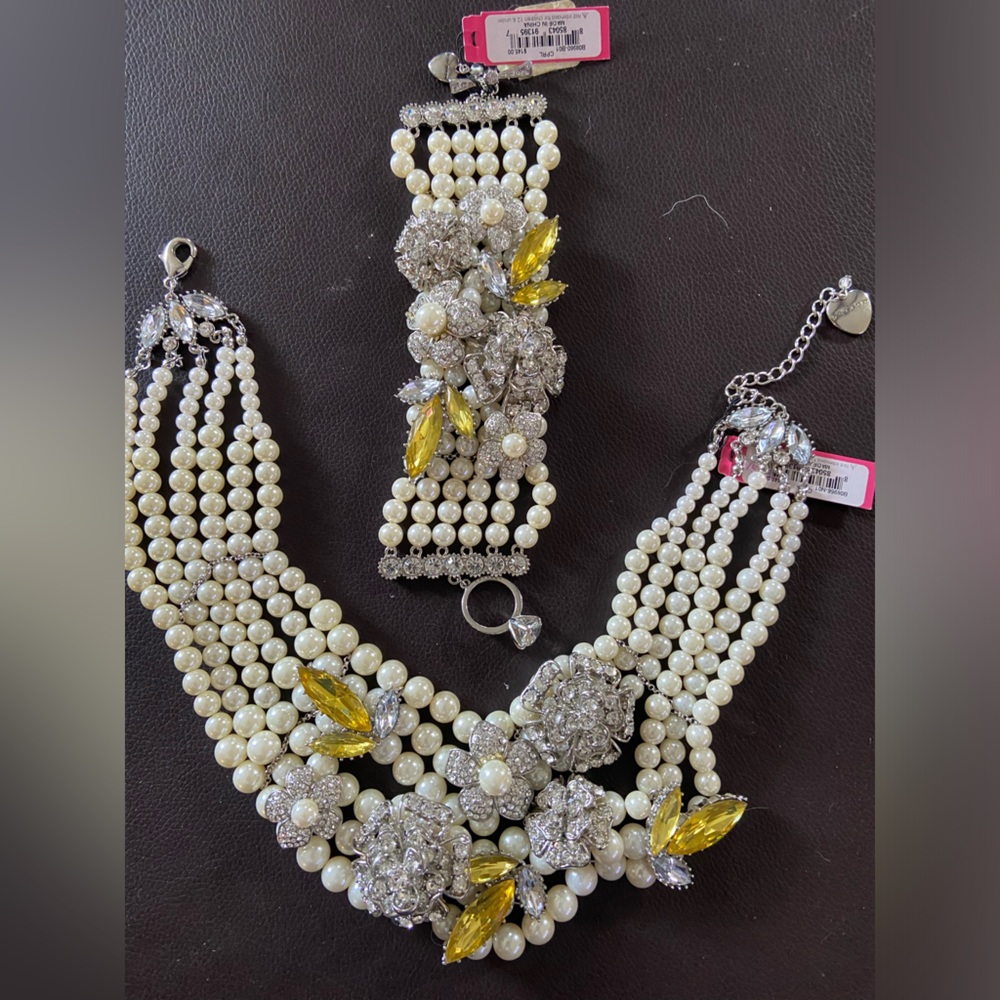Betsey Johnson Pearl and Rhinestone Set - NWT